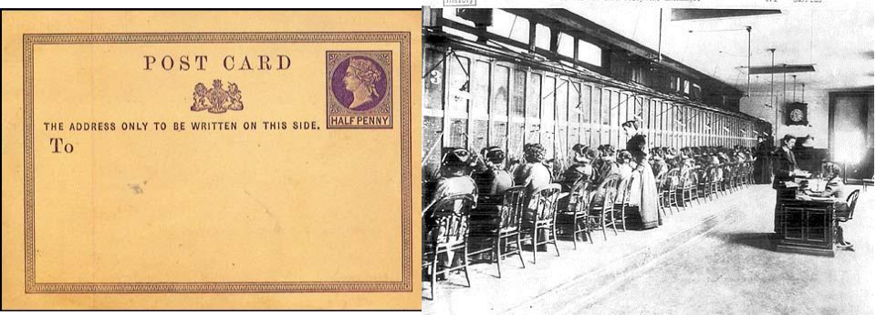 Britain's first Official Post Card, the first commercial telephone switchboard